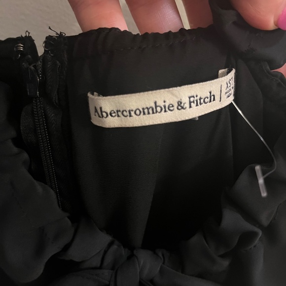 Abercrombie & Fitch | Matte Black Satin Midi Slip Dress | Size XS - Picture 6 of 7